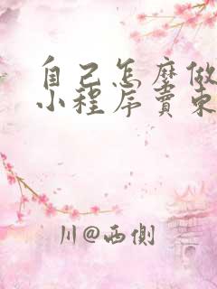 自己怎么做微信小程序卖东西