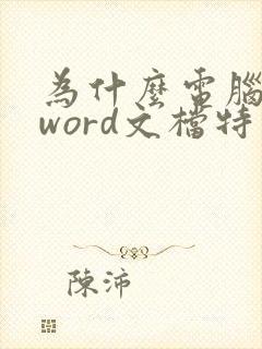 为什么电脑打开word文档特别慢