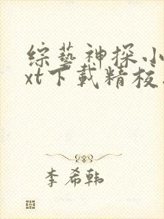 综艺神探小说txt下载精校版