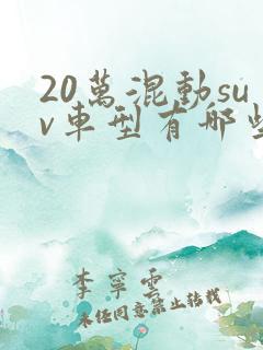 20万混动suv车型有哪些