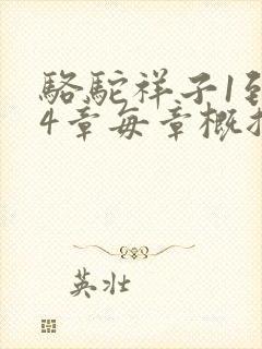 骆驼祥子1到24章每章概括