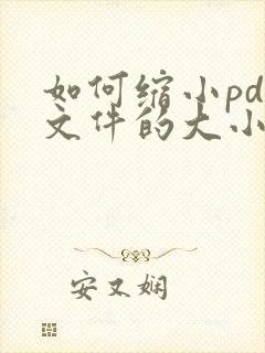 如何缩小pdf文件的大小便于上传