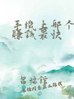 手机上哪个软件赚钱最快