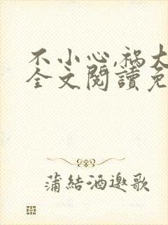 不小心,祸大了全文阅读免费