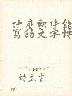 什么软件能把手写的文字转换成电子版