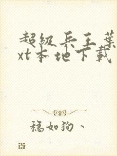 超级兵王叶谦txt本地下载