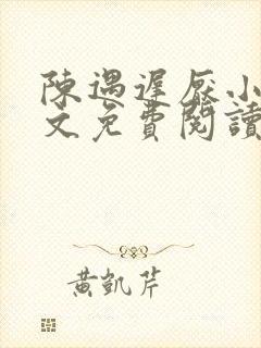 陈遇迟厌小说全文免费阅读最新章节