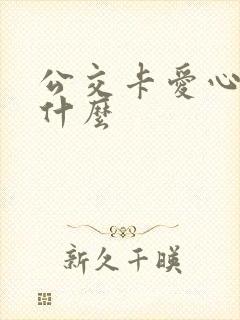 公交卡爱心卡是什么