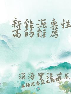 新能源车性价比高的推荐