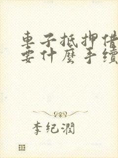 车子抵押借款需要什么手续和条件