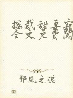 总裁甜妻宠上瘾全文免费阅读