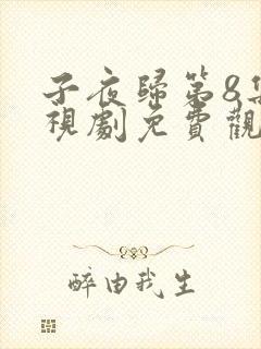 子夜归第8集电视剧免费观看全集高清