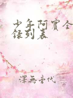 少年阿宾全文目录列表