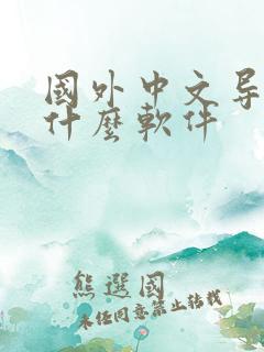 国外中文导航用什么软件