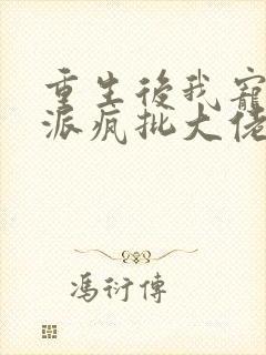 重生后我宠上反派疯批大佬