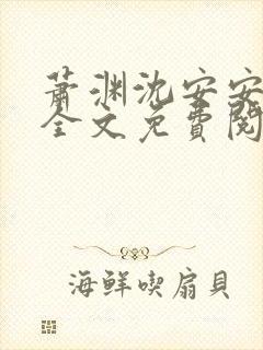 萧渊沈安安小说全文免费阅读