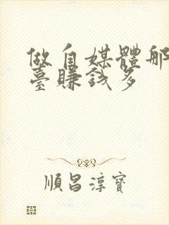 做自媒体那个平台赚钱多