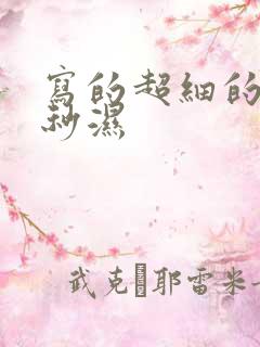 写的超细的开车秒湿