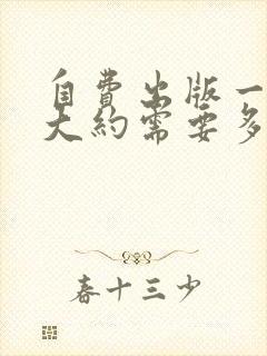 自费出版一本书大约需要多少钱