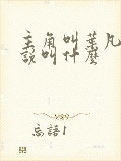 主角叫叶凡的小说叫什么