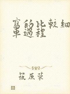 写的比较细的开车过程