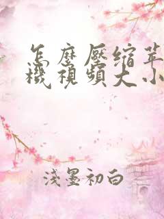 怎么压缩苹果手机视频大小