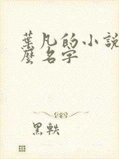 叶凡的小说叫什么名字