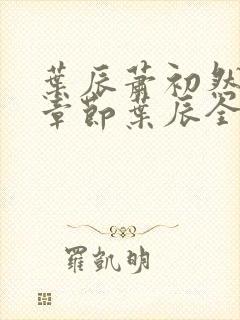 叶辰萧初然最新章节叶辰全文免费