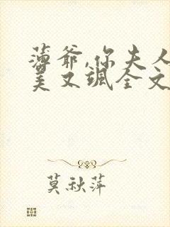 薄爷,你夫人又美又飒全文免费阅读