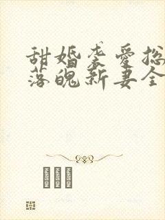 甜婚袭爱总裁的落魄新妻全文免费