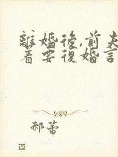 离婚后,前夫赖着要复婚言情小说