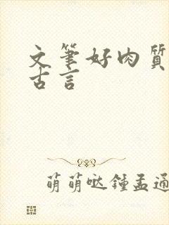 文笔好肉质高的古言
