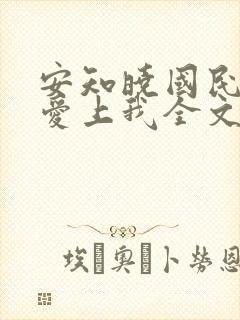 安知晓国民男神爱上我全文免费阅读