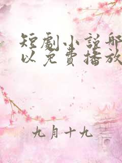 短剧小说哪里可以免费播放