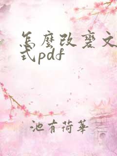 怎么改变文件格式pdf
