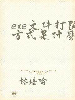 exe文件打开方式是什么