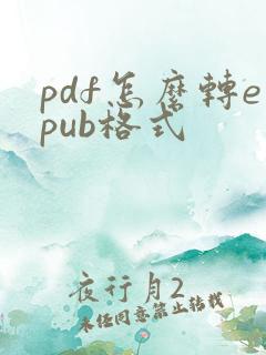pdf怎么转epub格式