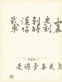 武汉到光山的火车站时刻表