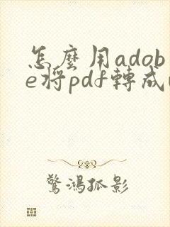 怎么用adobe将pdf转成word