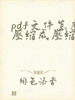 pdf文件怎么压缩成压缩包