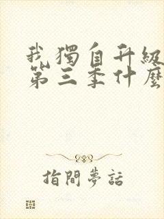 我独自升级动漫第三季什么时候出