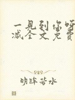 一见到你呀无删减全文免费阅读