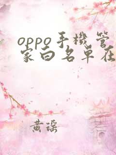 oppo手机管家白名单在哪里