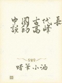 中国古代长篇小说的高峰