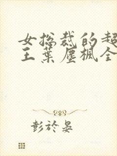 女总裁的超级兵王叶尘枫全文免费阅读