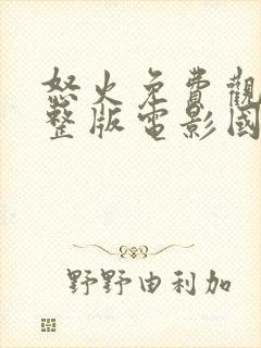 怒火免费观看完整版电影国语高清