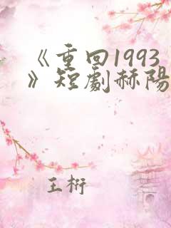 《重回1993》短剧赫阳免费观看