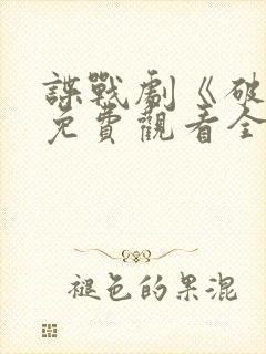 谍战剧《破绽》免费观看全集