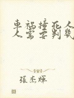 车祸撞死人两个人需要判几年