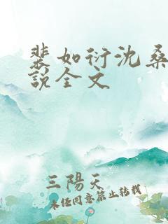 裴如衍沈桑宁小说全文